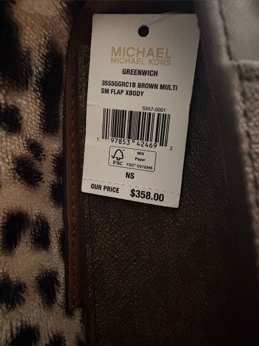 Michael Kors Black and Brown Leather Logo Crossbody - Picture 4 of 5